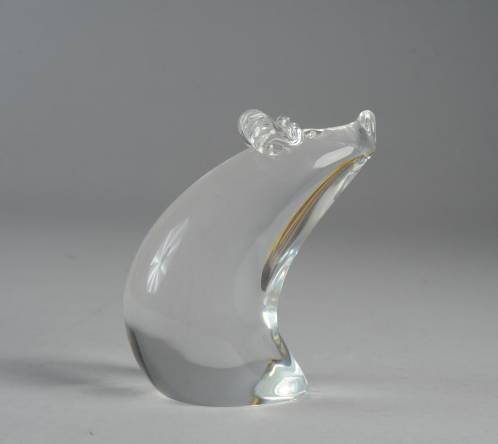 Steuben Art Glass Crystal Figural Pig (1 of 4)
