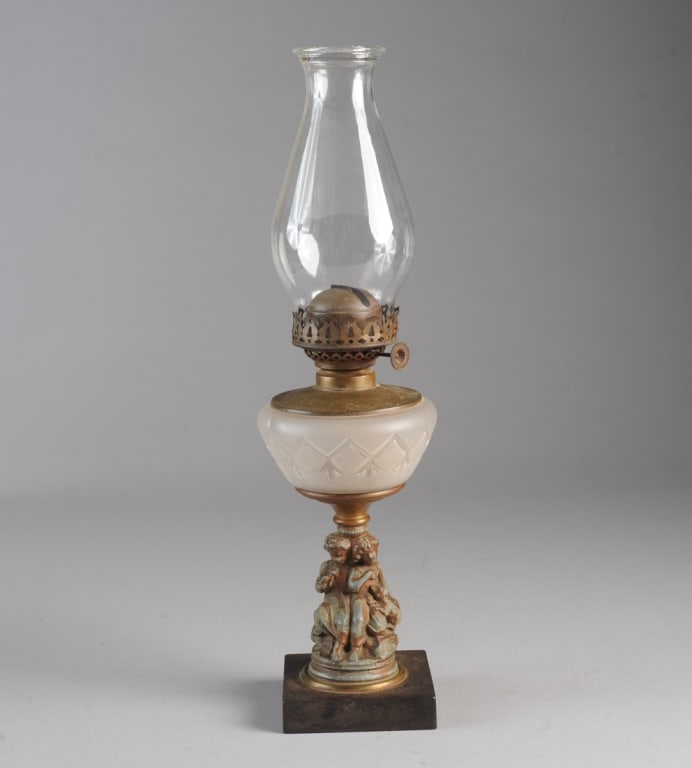Antique Figural Oil Lamp Auction