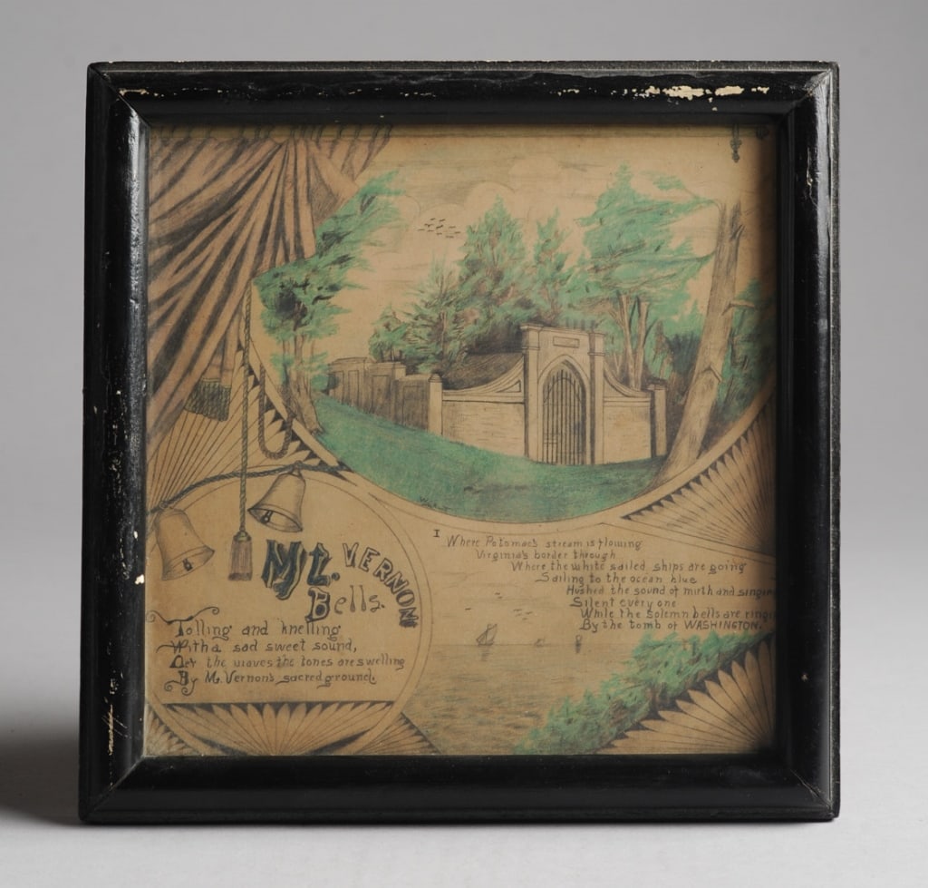 American Folk Art Drawing, G. Washington's Tomb (1 of 2)