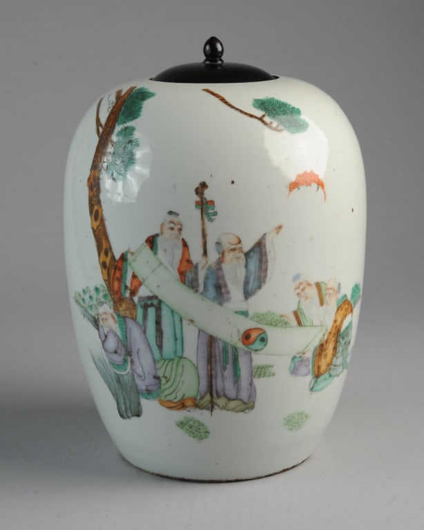 Chinese Republic Porcelain Jar with Figures (1 of 6)