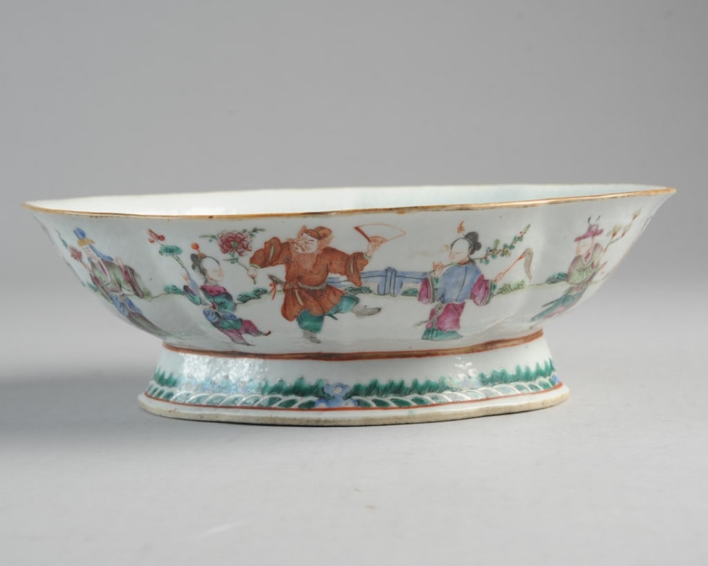 19th C. Chinese Famille Rose Figural Bowl (1 of 8)