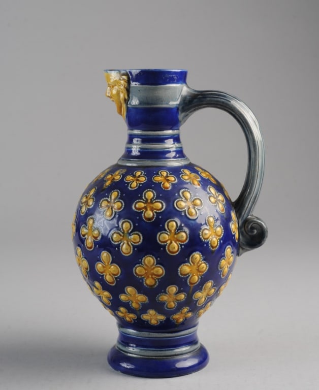 19th C. Majolica Gothic Revival Jug (1 of 5)