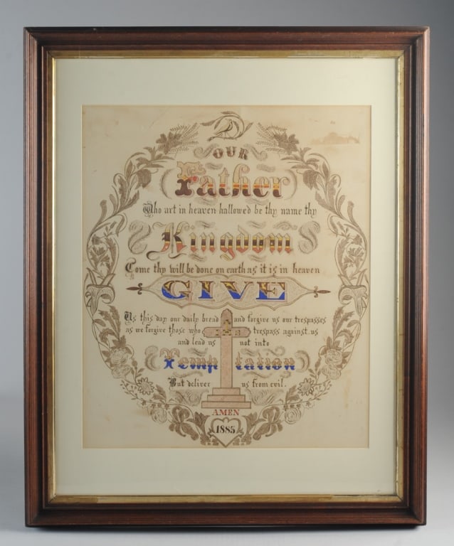 19th C. Calligraphy, The Lord's Prayer (1 of 5)