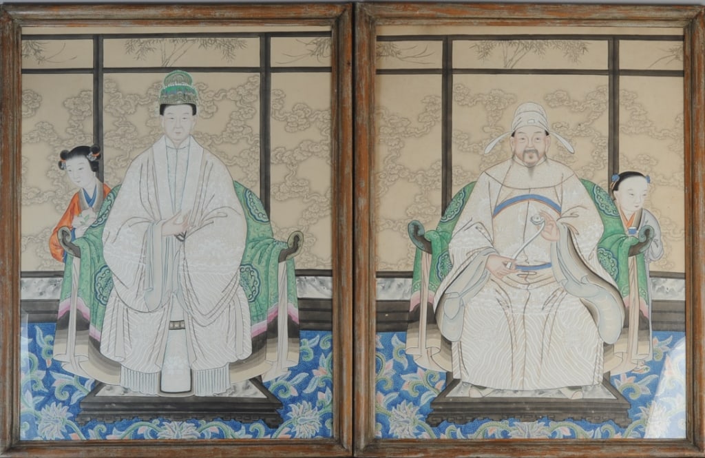 Pair Chinese Ancestor Portraits (1 of 3)