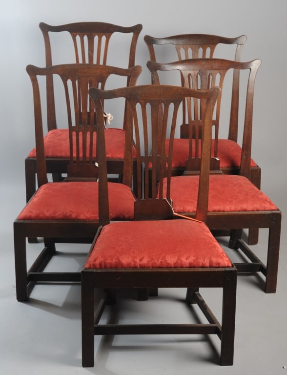 Five 18th C. Chippendale Style Chairs (1 of 9)