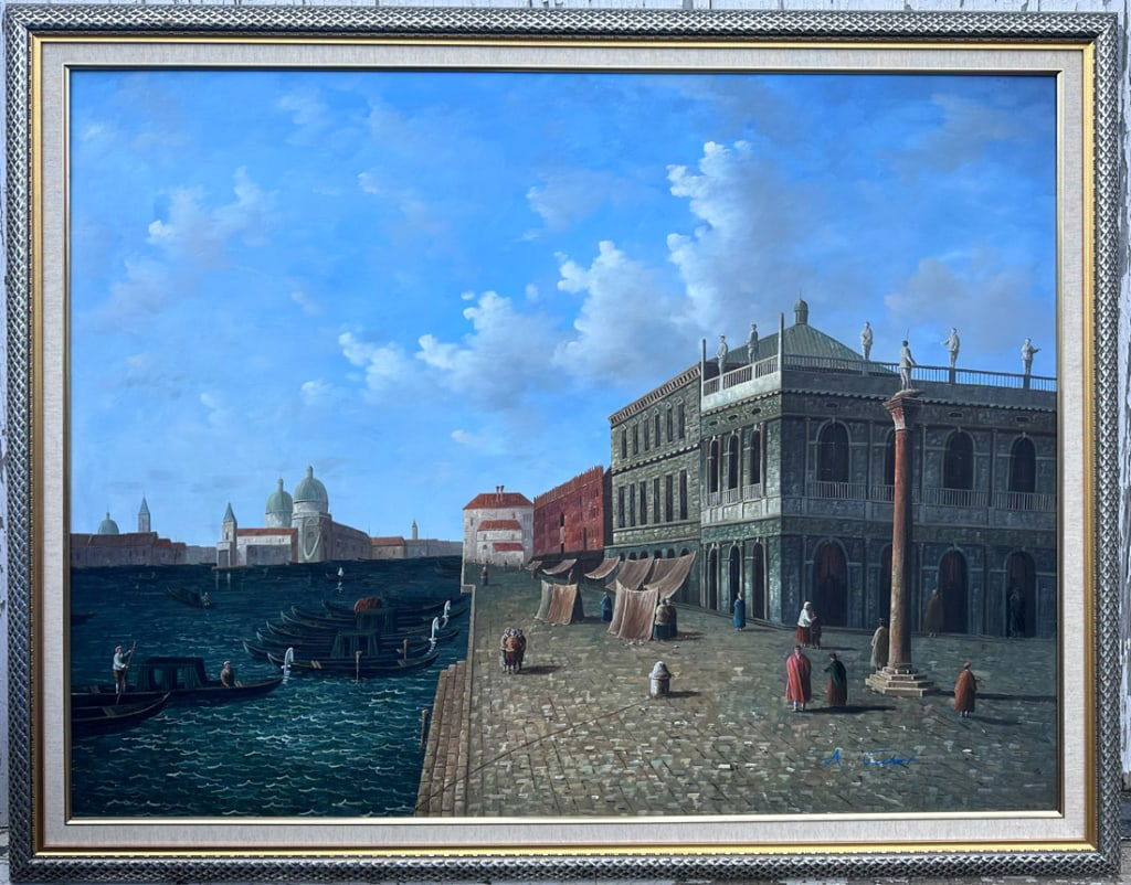 Large 20th C. Oil Painting of Venice (1 of 6)