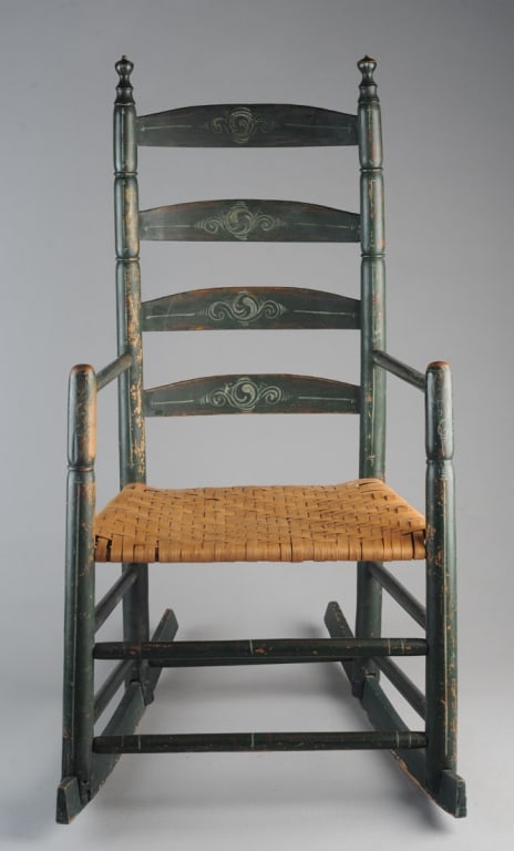 18th C. American Ladder Back Rocking Chair (1 of 8)