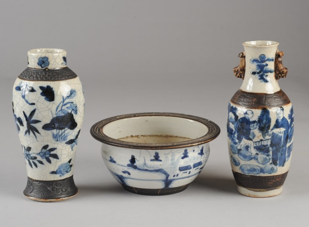 3 Pcs Chinese Underglaze Blue & White Porcelain (1 of 11)