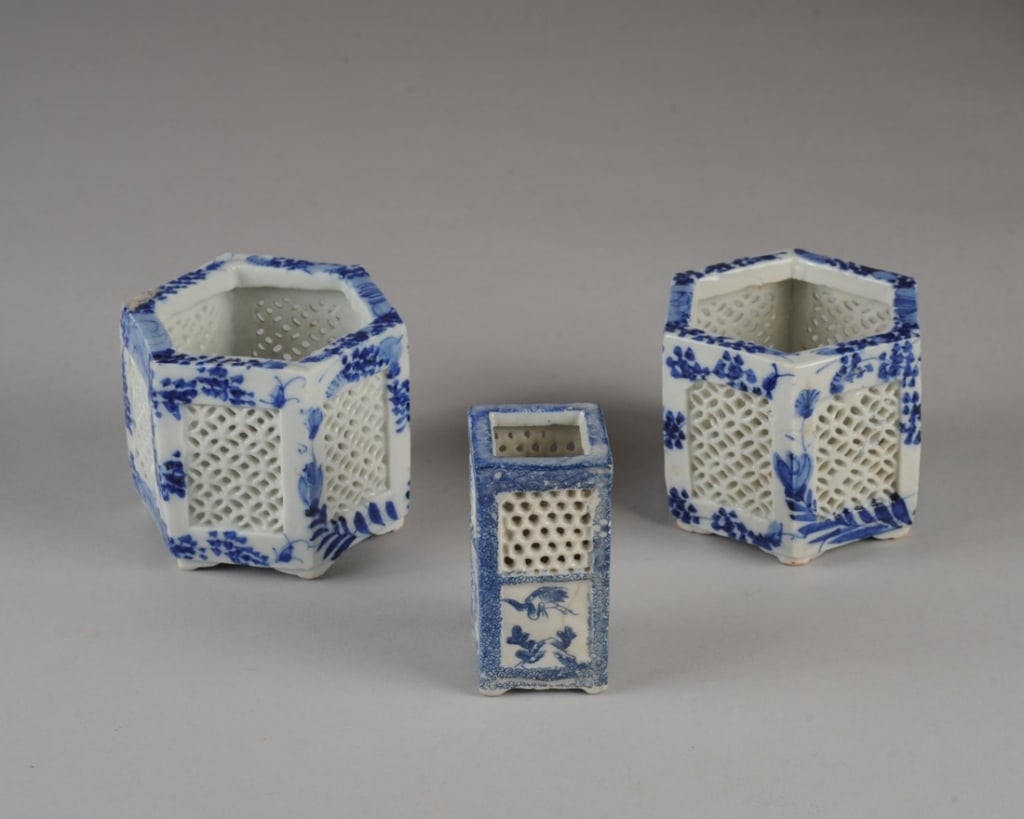 Three Japanese Blue & White Cricket Boxes (1 of 5)