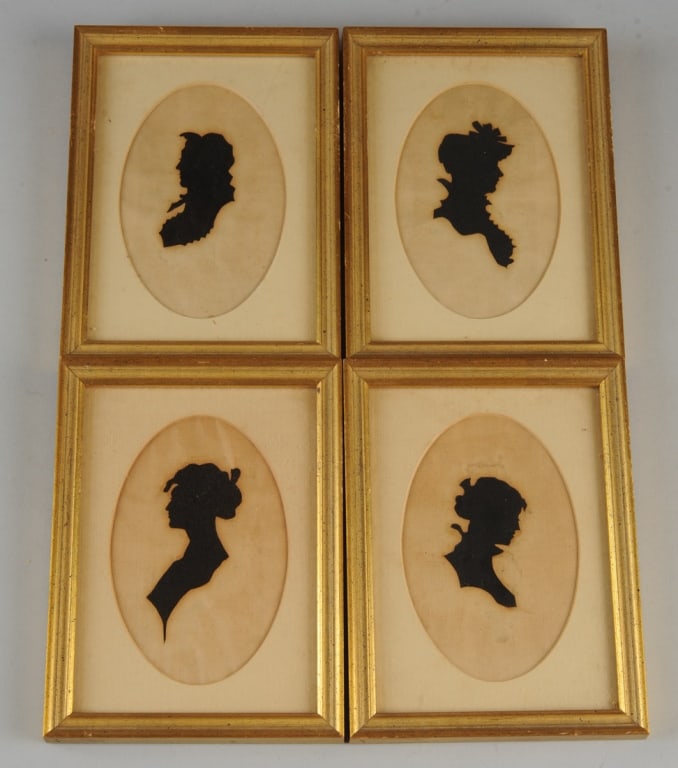 Set of Four 19th C. Hollow Cut Silhouettes (1 of 6)