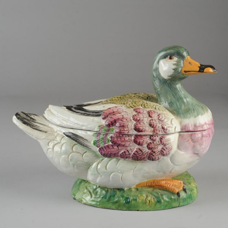 Antique Continental Faience Duck Tureen (1 of 14)