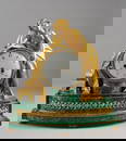 French Empire Malachite & Gilt Bronze Clock