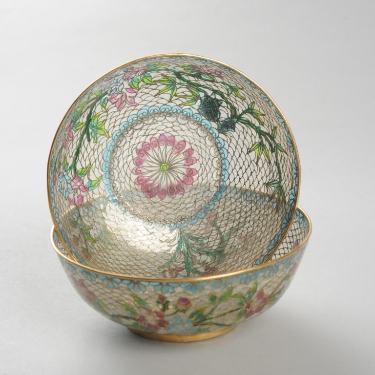 Pair Chinese Plique a Jour Bowls (1 of 6)