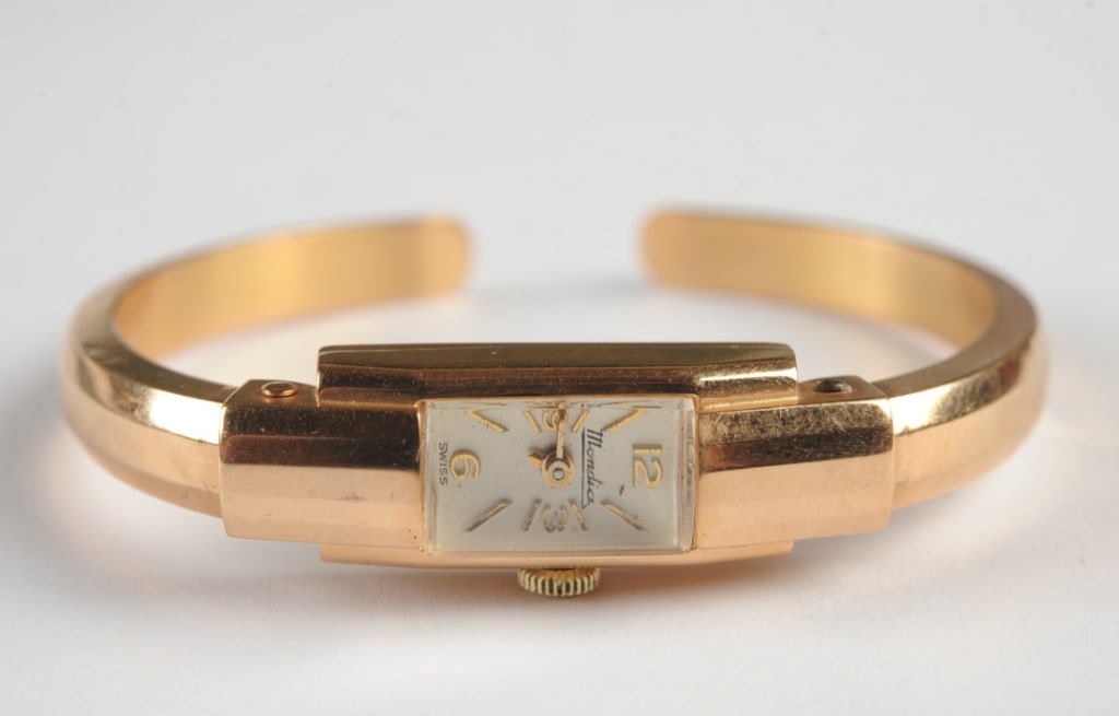 18k Rose Gold Ladies Bangle Watch (1 of 2)