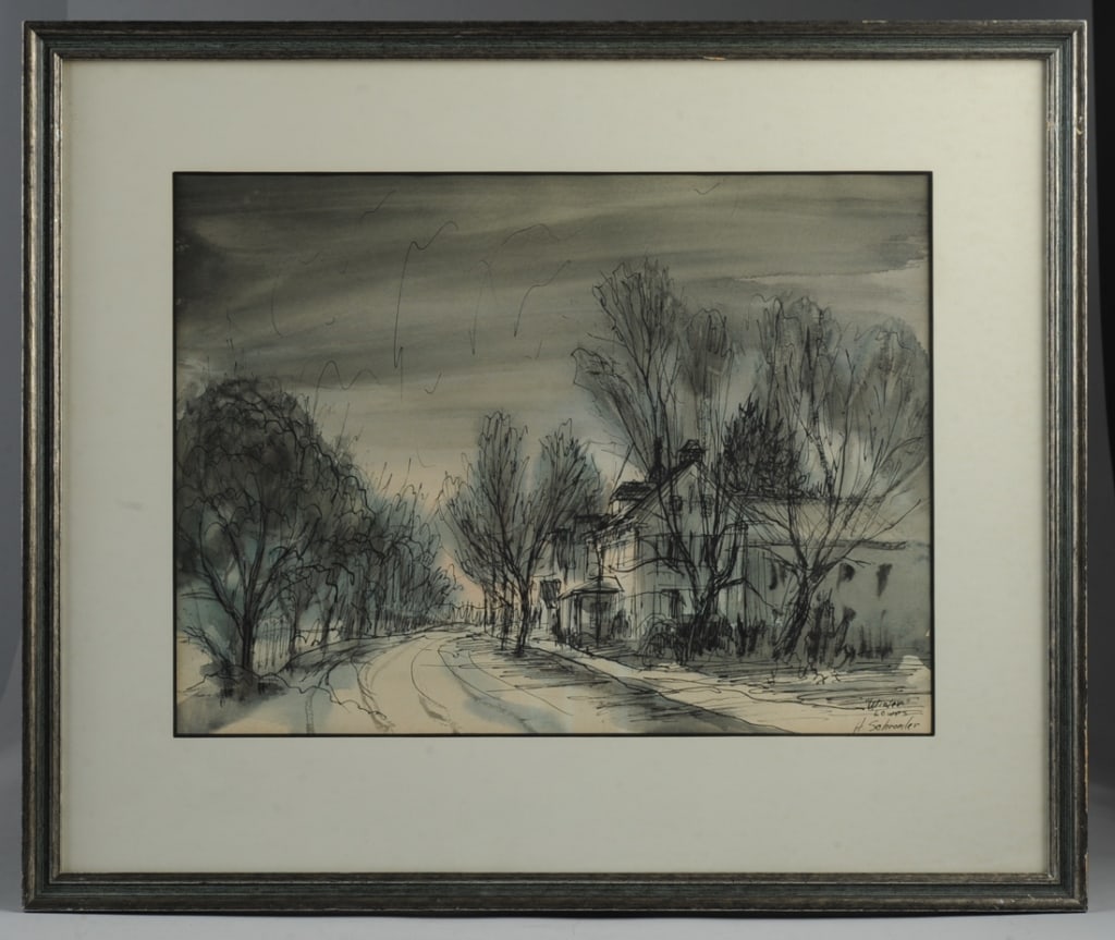 Howard Schroeder (1910 - 1995) Watercolor & Ink (1 of 4)