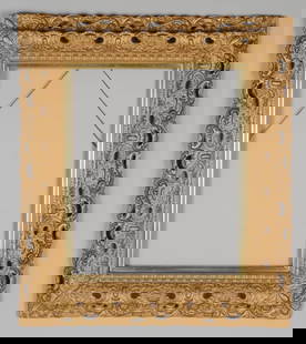 Gilt Frame: Some cracking. Visible area: approx. 21 1/2" x 17 1/2", frame: approx. 32 1/2" x 28 3/4".