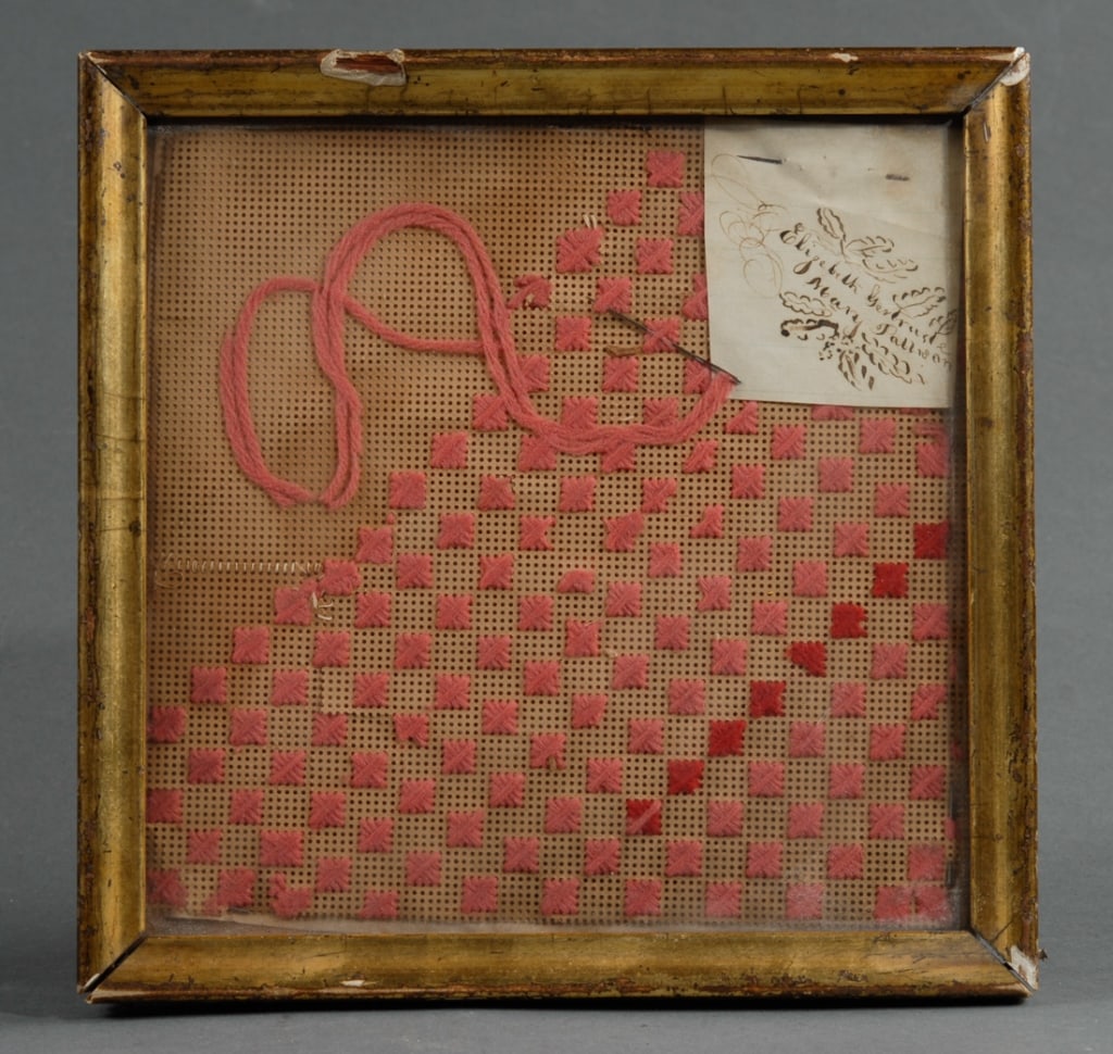 19th C. School Girl Needlework on Pin Prick Paper (1 of 3)