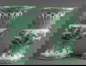 Pr. Large Chinese Green Fitzhugh Baluster Vases