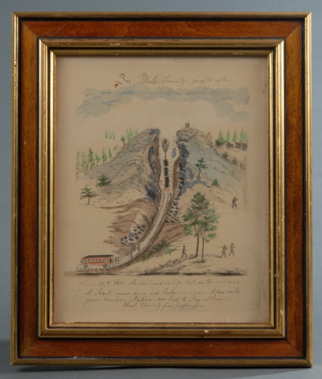 19th C Lithograph, Virginia RR Accident (1 of 4)