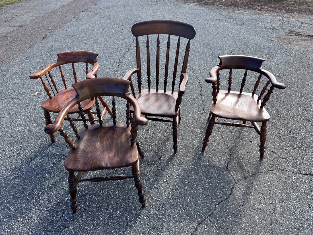 Four 19th C. English Windsor Armchairs (1 of 14)