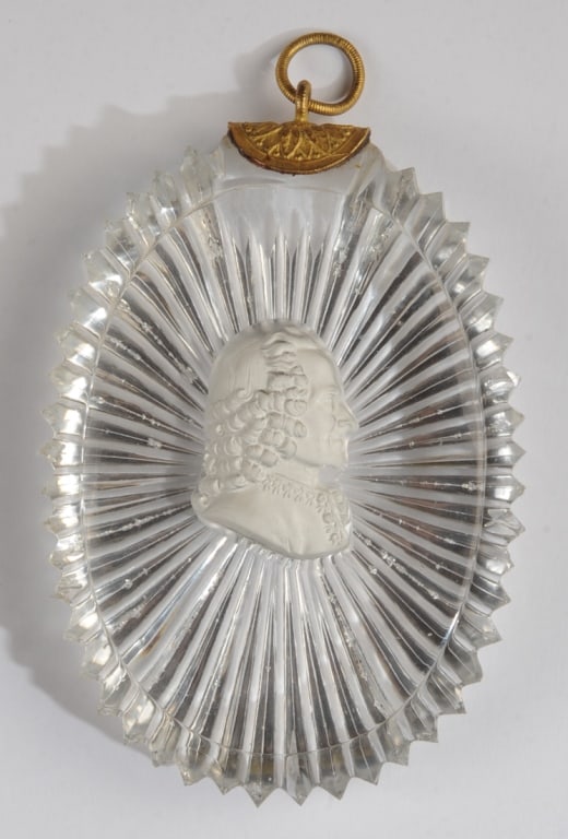 19th C. Sulphide Cameo Plaque, Voltaire (1 of 4)