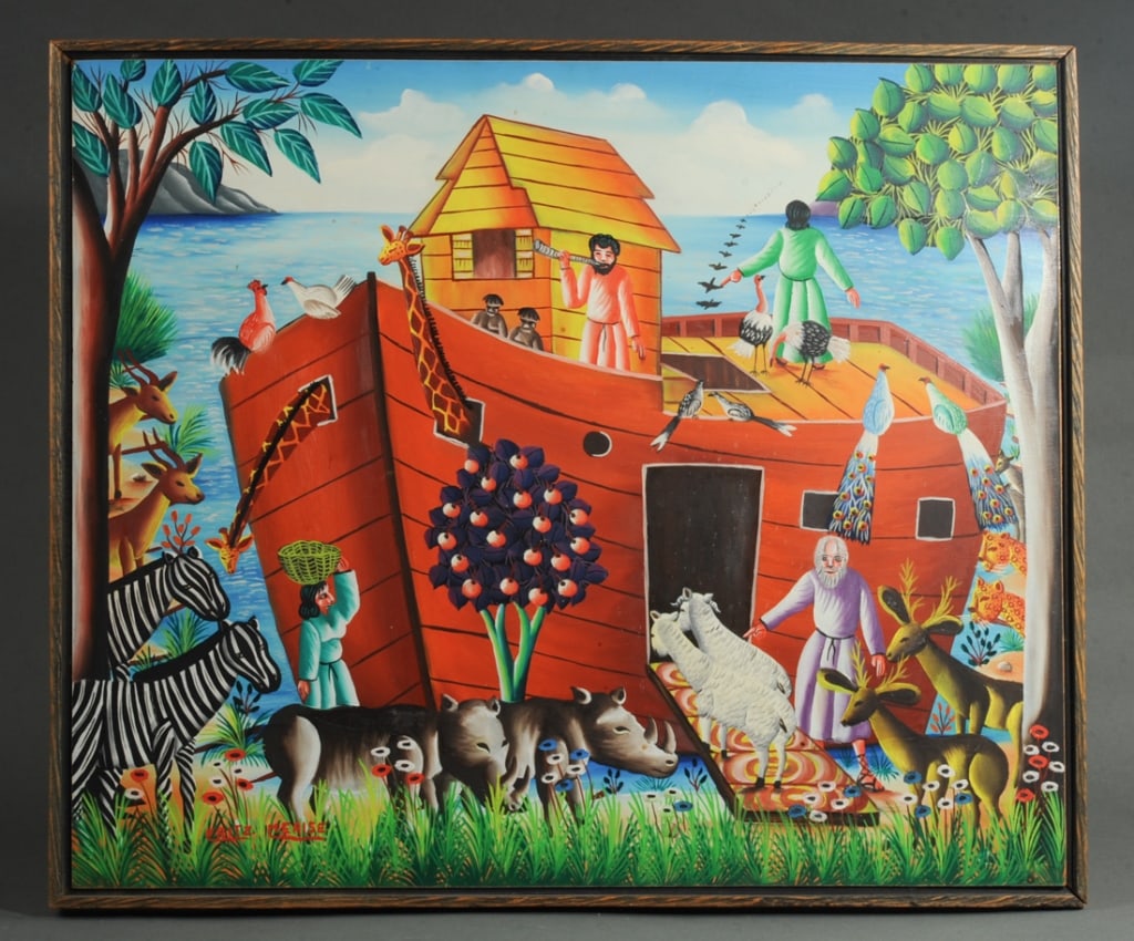 Fritz Merise (Haiti, b. 1946) Painting, Noah's Ark (1 of 5)