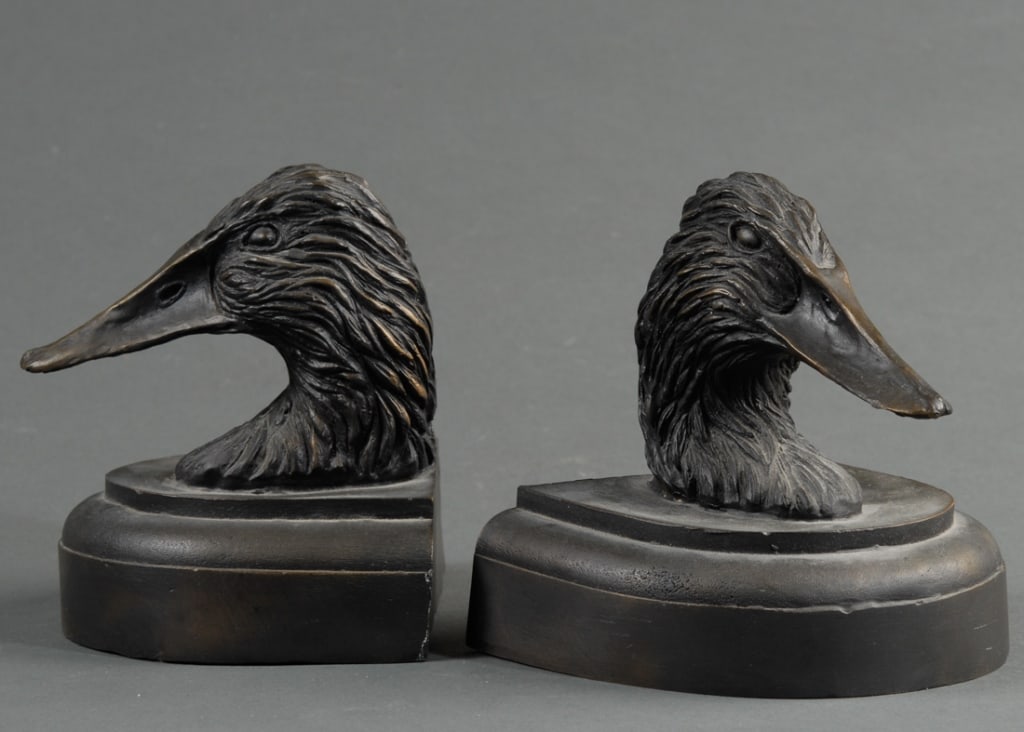 Pr. Bob Winship Bronze Duck Bookends (1 of 4)