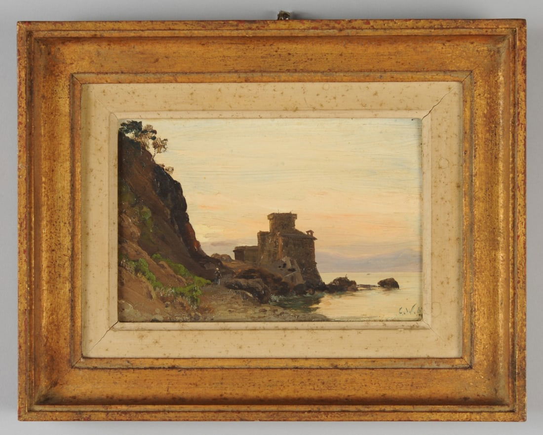 19th C. Small Continental Oil on Board (1 of 3)
