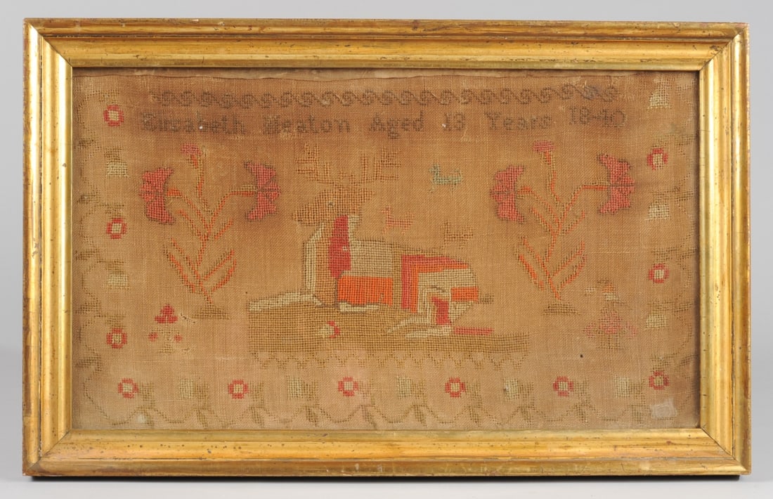 1840 Needlepoint Sampler, Elizabeth Beaton, Age 13 (1 of 4)