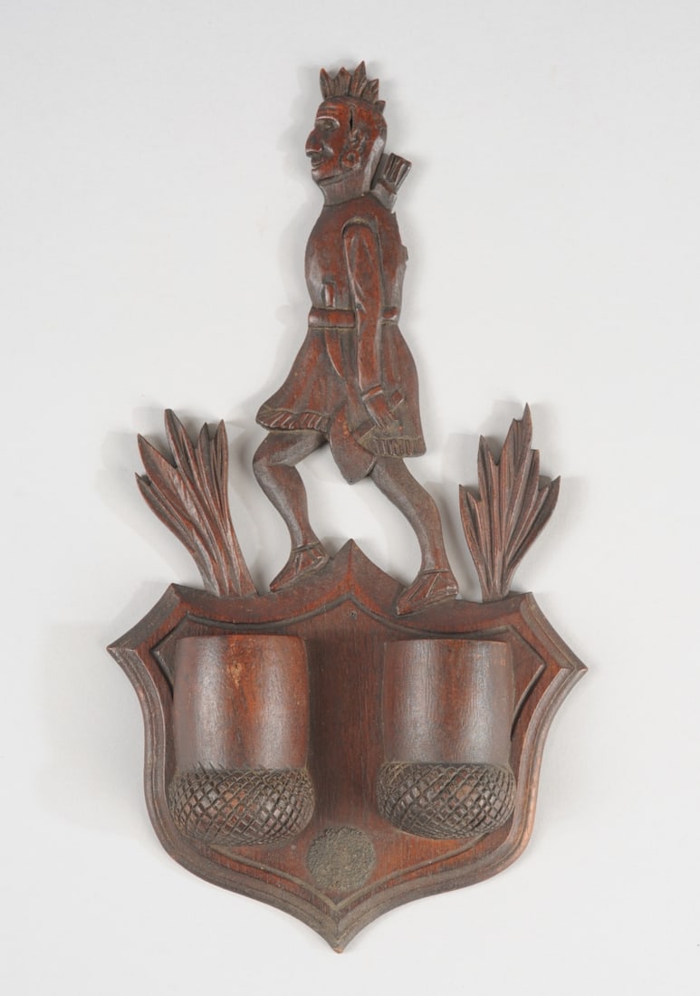 Folk Art Match Holder & Striker, Native American (1 of 3)