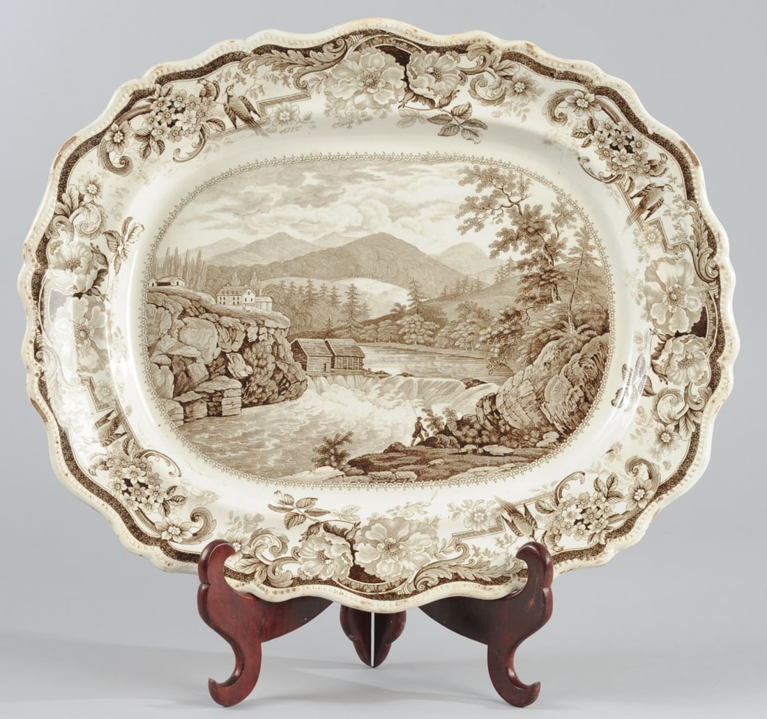 Historical Staffordshire Hudson River Platter (1 of 8)