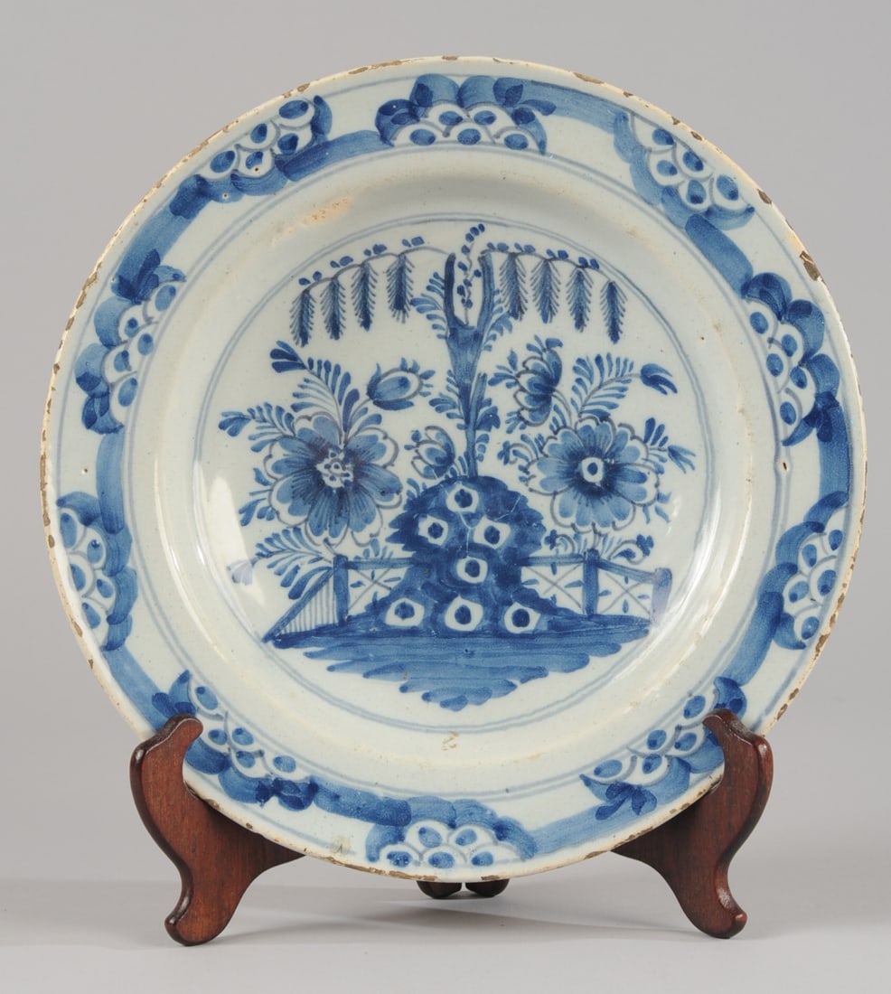 18th C. Delft Blue & White Chinoiserie Charger (1 of 9)