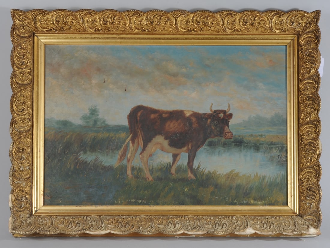 19th C. English Painting of a Cow (1 of 9)