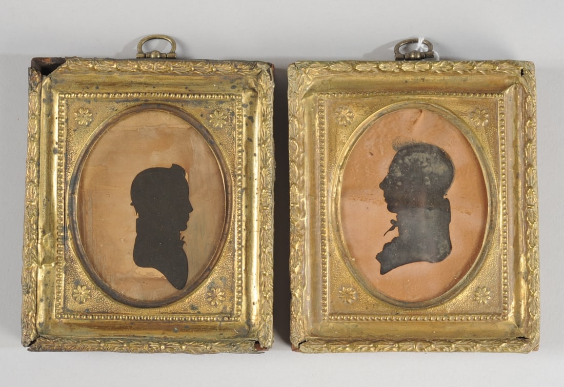 Pair Framed 19th C. Hollow Cut Silhouettes (1 of 5)