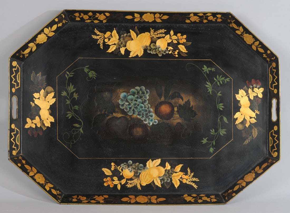 c1820 Tole Painted Tray 30" x 22" (1 of 6)