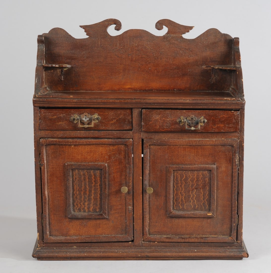 19th C. Miniature Grain Painted Commode (1 of 10)