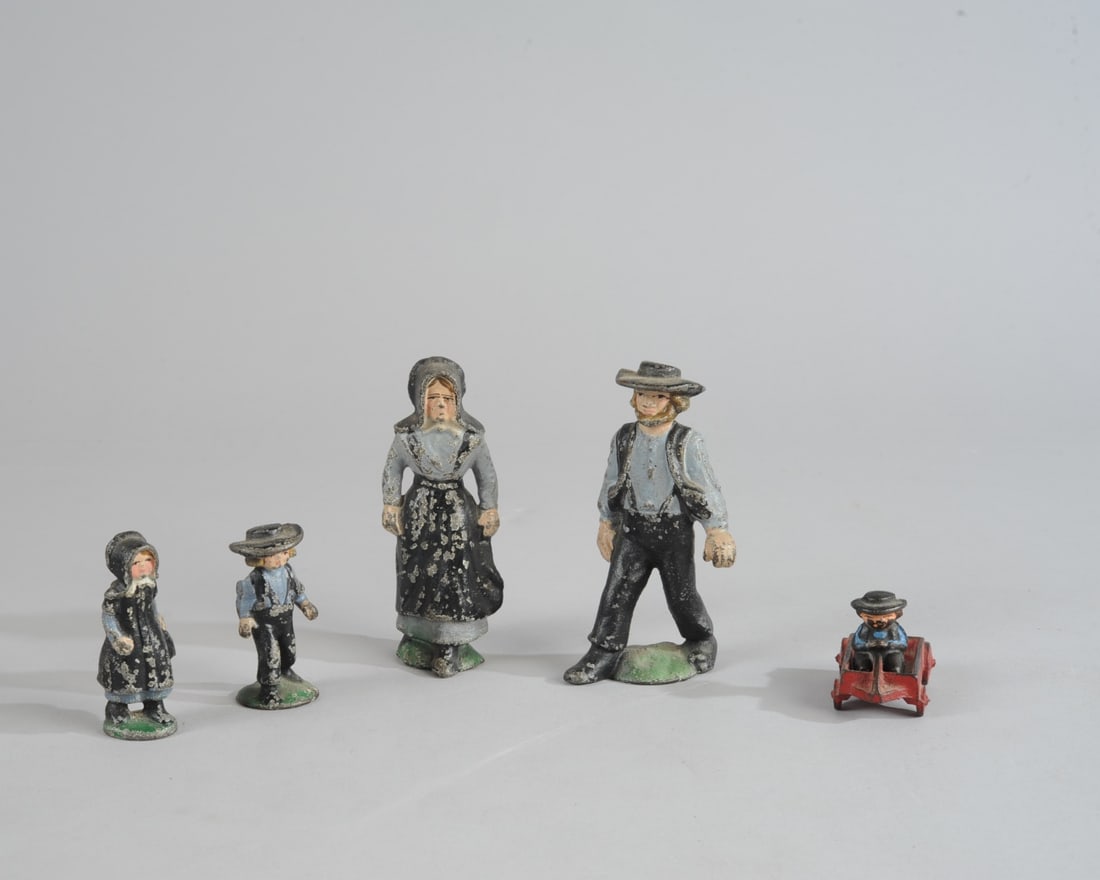 Vintage Painted Cast Iron Figures of Amish Family (1 of 5)