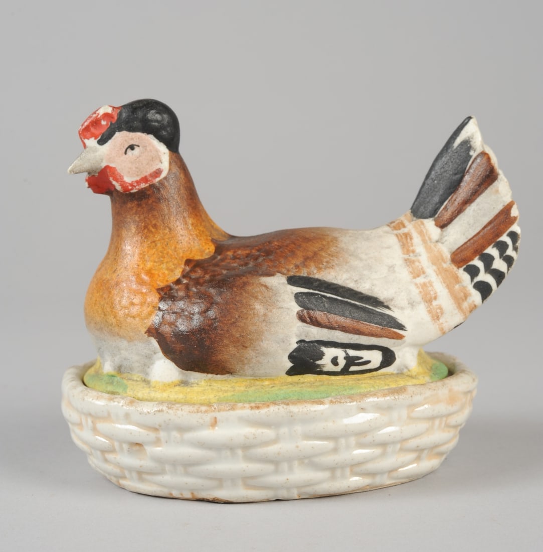 Small 19th C. Staffordshire Hen on Nest (1 of 7)