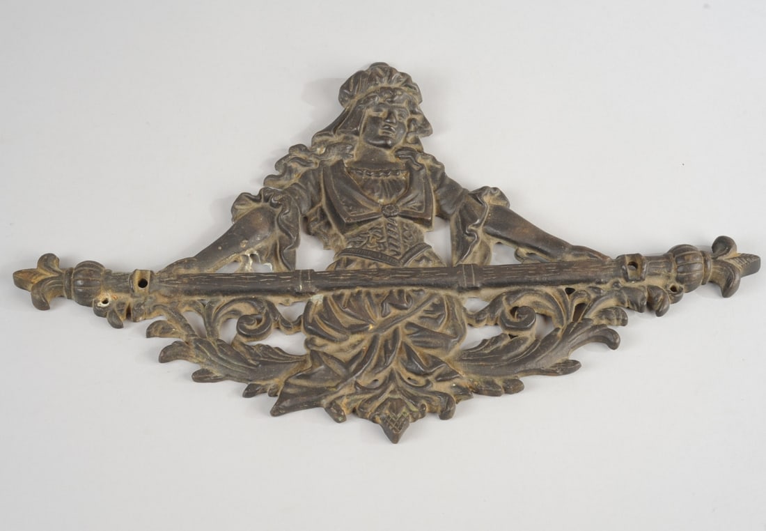 Vintage or Antique Relief Brass Figural Wall Mount (1 of 6)