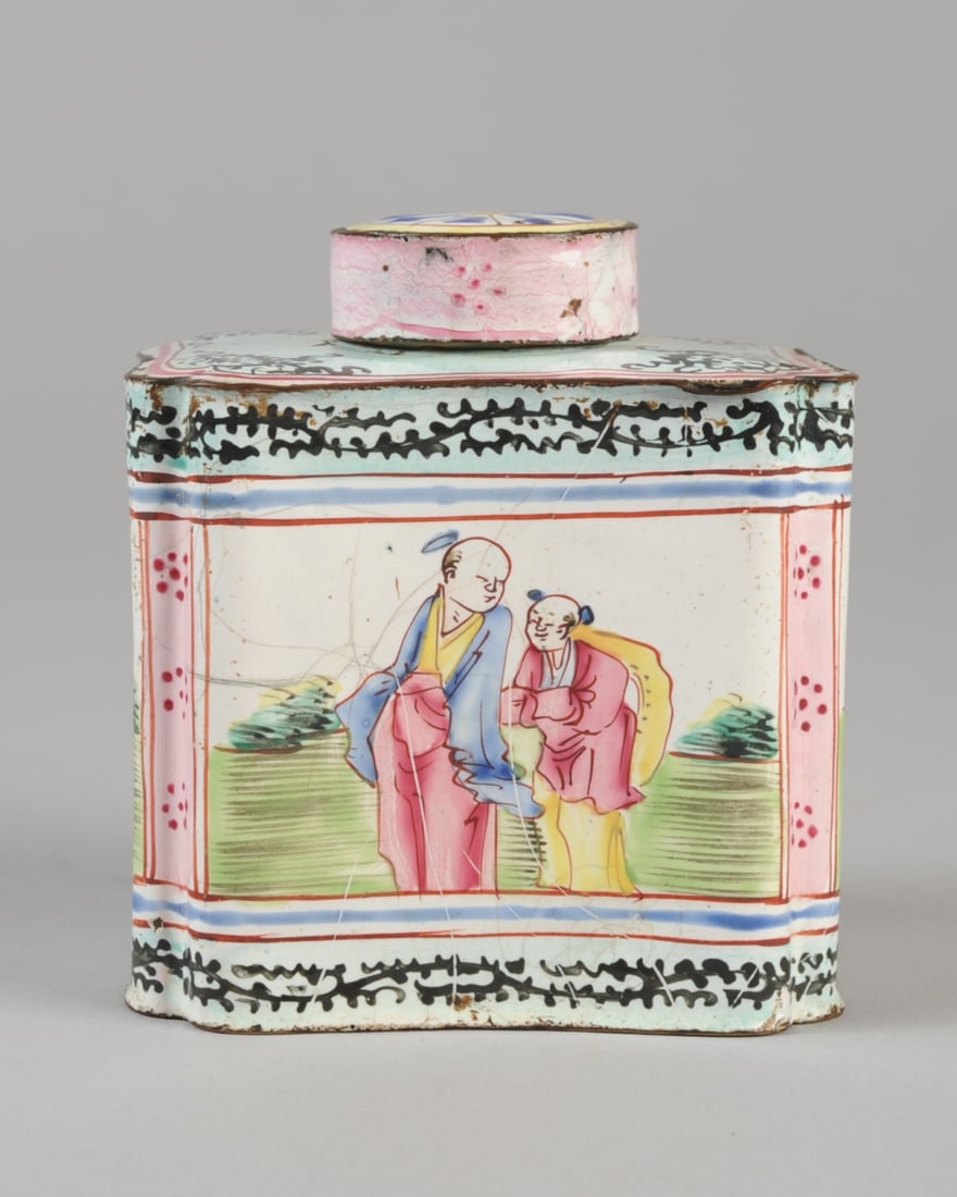 18th C. Chinese Canton Enamel Tea Caddy (1 of 8)