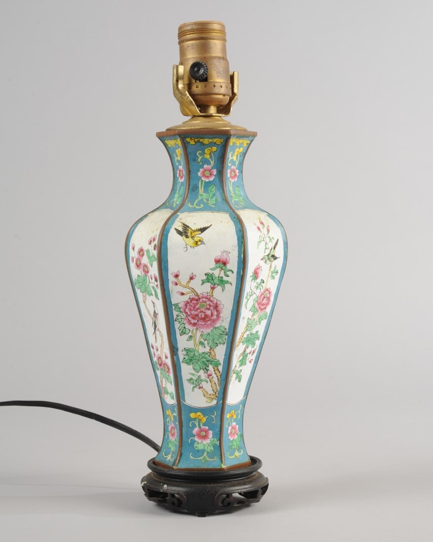 Chinese Canton Enamel Vase as Lamp (1 of 4)