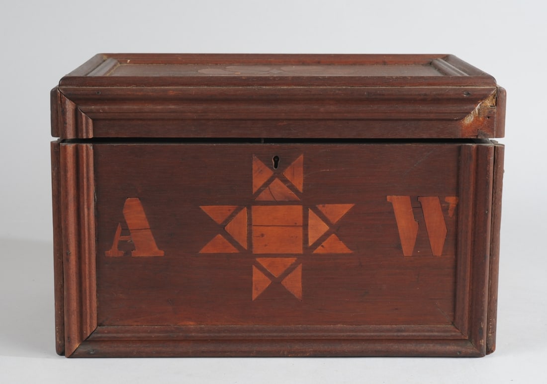 19th C. Folk Art Marquetry Box, Pennsylvania Dutch (1 of 12)