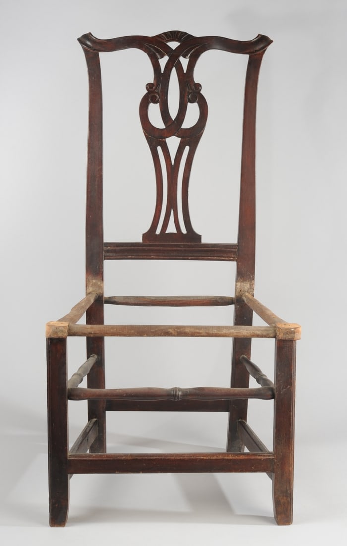 Antique New England Country Chippendale Side Chair (1 of 8)