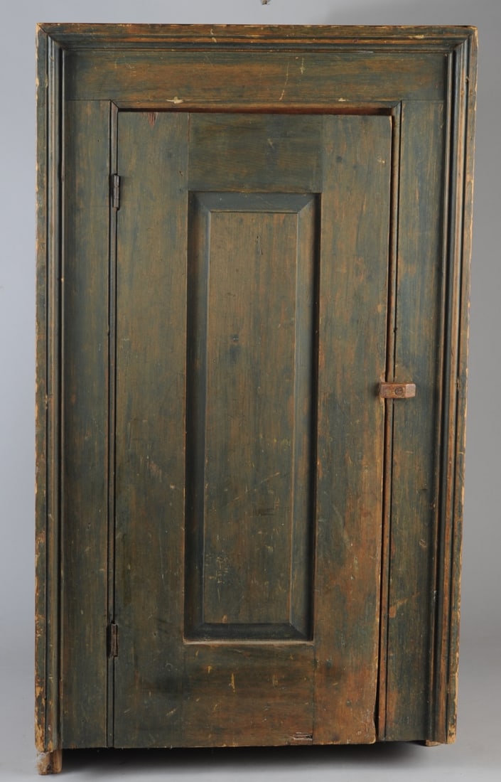 19th C. New England Painted Hanging Wall Cabinet (1 of 6)