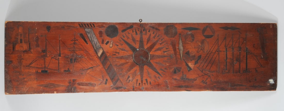 Folk Art Marquetry Picture Mabel Myers Wreck (1 of 7)