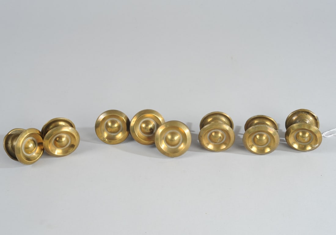 Set 8 Sheraton Hepplewhite Drawer Pulls, c1820 (1 of 3)