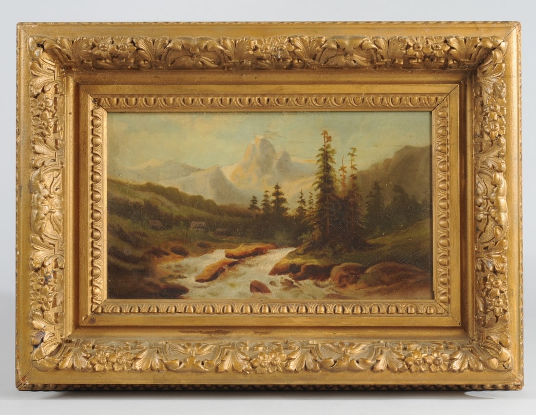 19th C. Oil on Board Landscape (1 of 6)