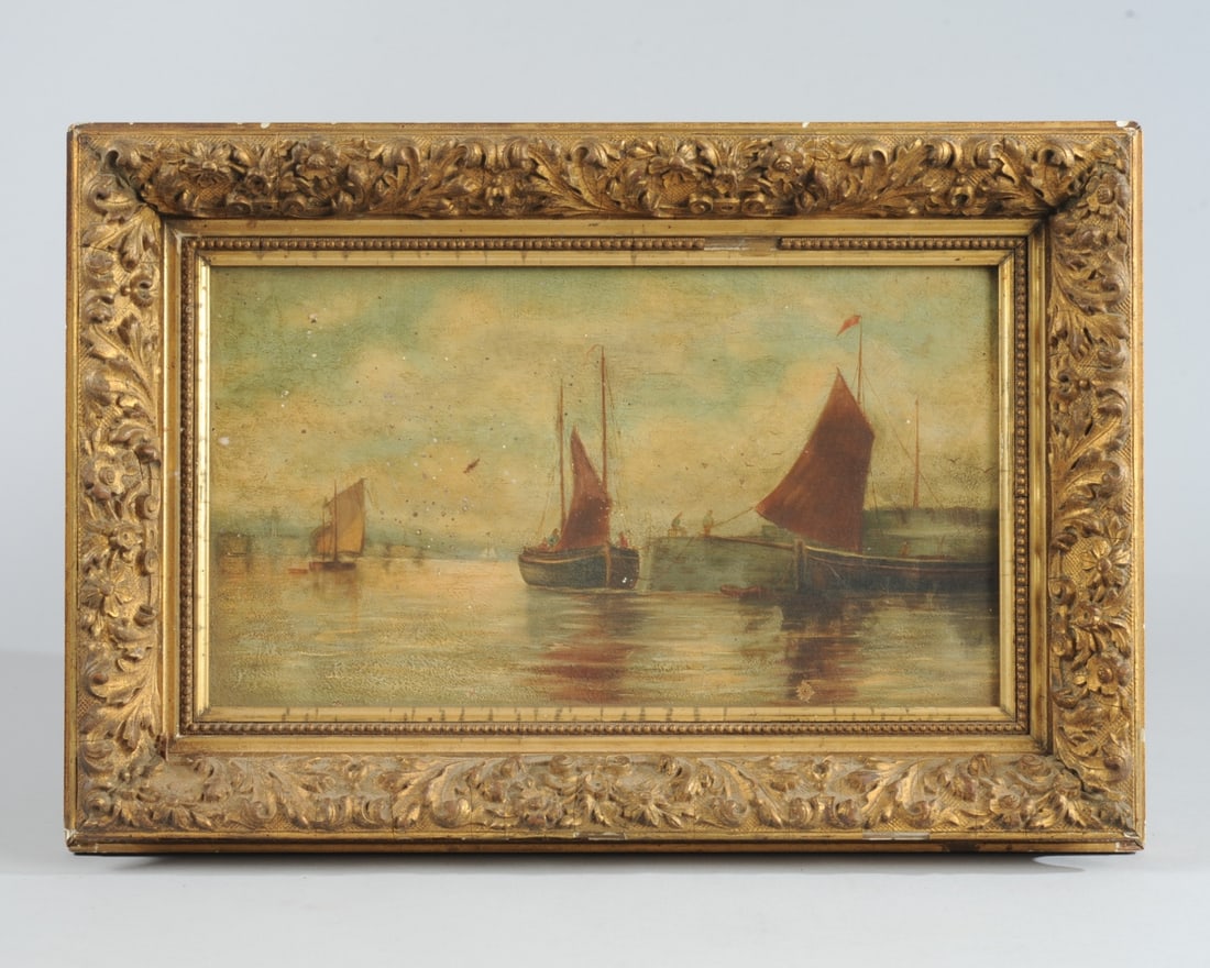 19th C. Harbor Painting (1 of 4)