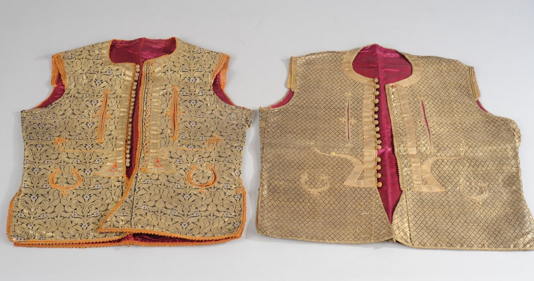 Two 19th C. Indian Gold Brocade Waistcoats (1 of 13)
