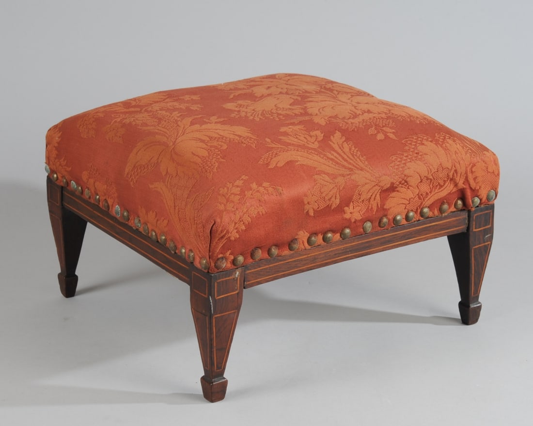 William IV Inlaid Upholstered Footstool (1 of 5)